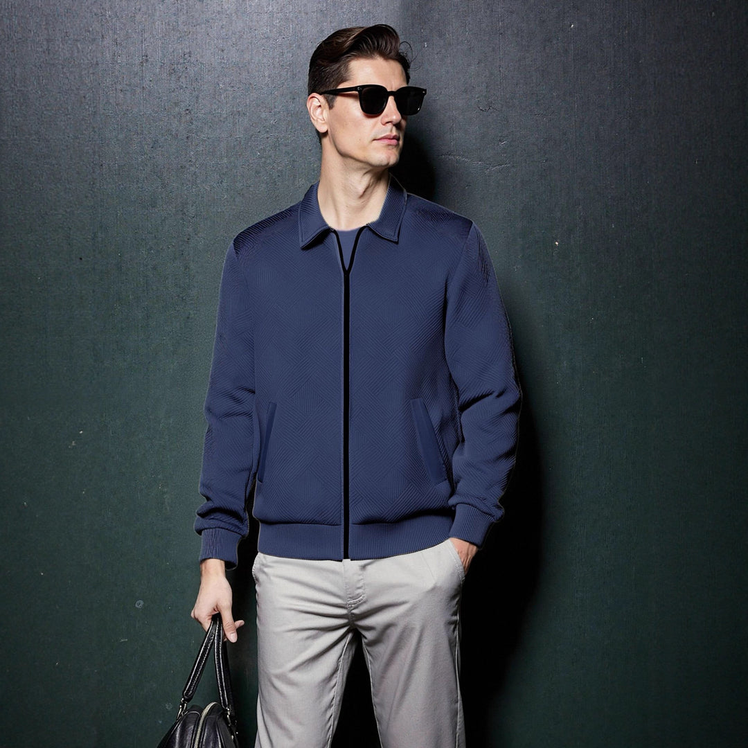Herren sportliche Jacke mit strukturiertem Design und modernem Kragen Drune
