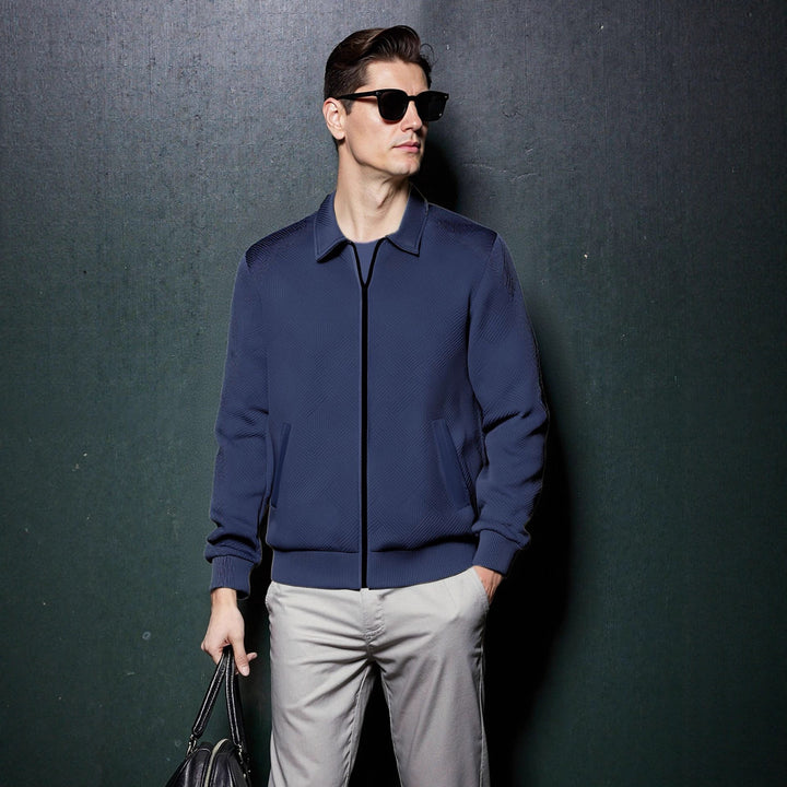 Herren sportliche Jacke mit strukturiertem Design und modernem Kragen Drune