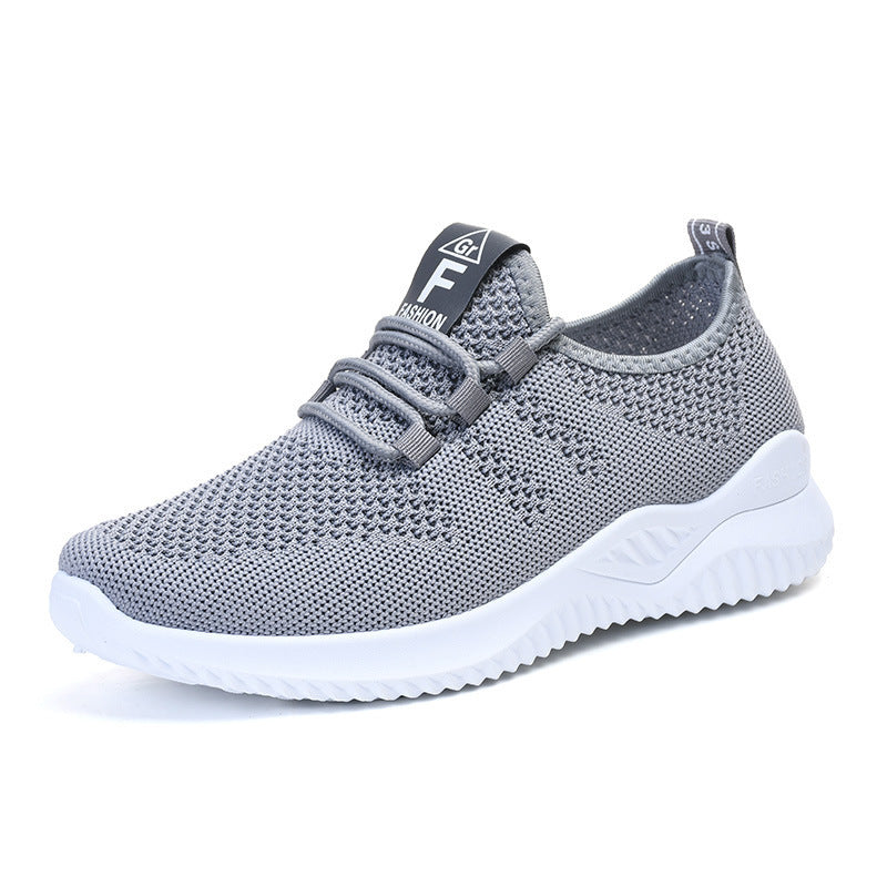 Damen nan ultraleichter 3D-Strick Slip-On Sneaker mit elastischer Schnürung, Zuglasche und dämpfender EVA-Mittelsohle Drune