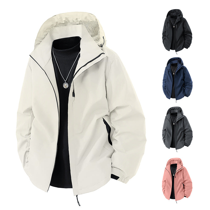 Herren nan leichte wetterfeste Softshelljacke mit verstellbarer Kapuze, winddichter Außenlage und atmungsaktivem Meshfutter Drune