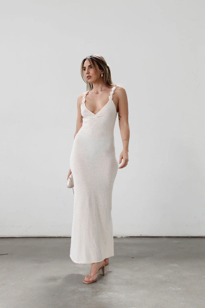 Damen Elegantes Maxikleid mit raffinierten Trägern und fließendem Stoff Drune