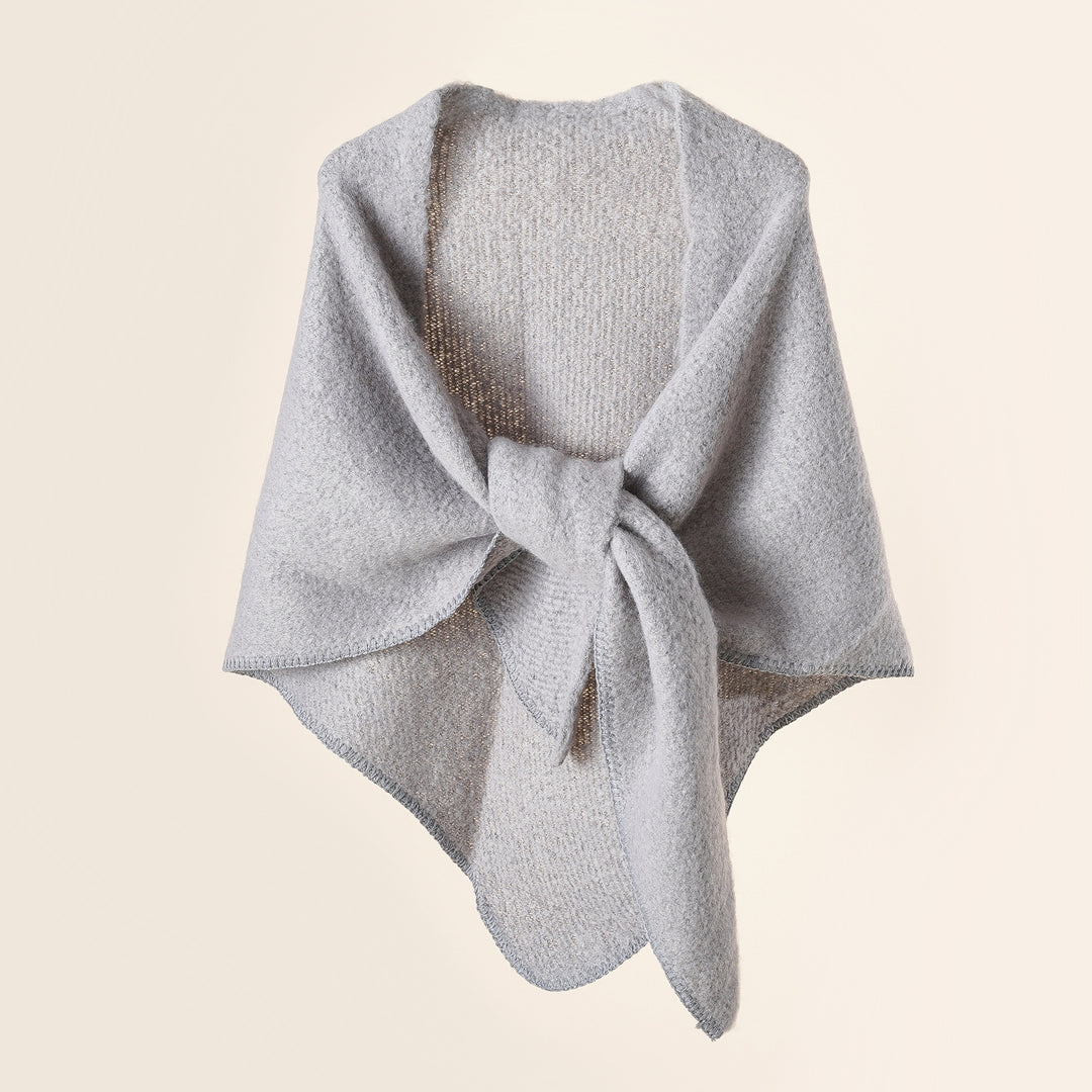 Damen Kuscheliger Wickelponcho mit modernen Fransen und elegantem Design Drune