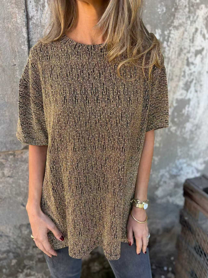Damen Oversized T-Shirt mit Glitzersteinchen und lässigem Schnitt Drune