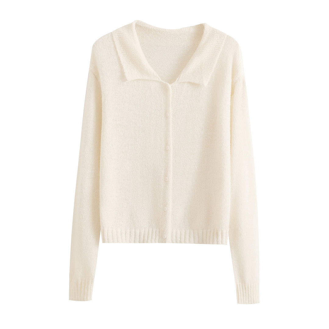 Damen modische Strickjacke mit eleganter Knopfleiste Drune