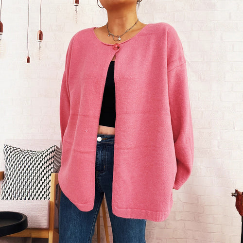 Damen lässiger Strickcardigan mit offenem Schnitt und weichen Materialien Drune