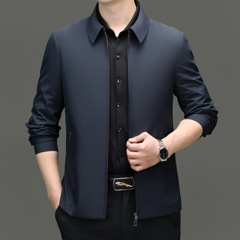 Herren leichte Übergangsjacke mit innovativem Stehkragen und atmungsaktiven Eigenschaften Drune