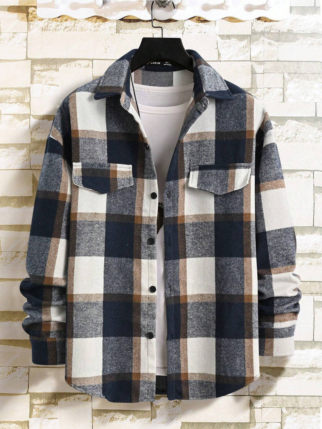 Herren nan weite Karo-Hemdenjacke aus weichem Flanell mit aufgesetzten Brusttaschen Drune