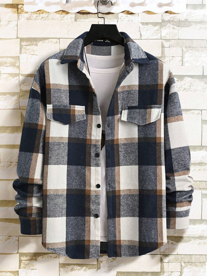 Herren nan weite Karo-Hemdenjacke aus weichem Flanell mit aufgesetzten Brusttaschen Drune