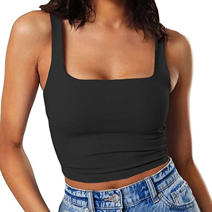 Damen Crop-Top mit quadratischem Ausschnitt und schmalem Schnitt Drune