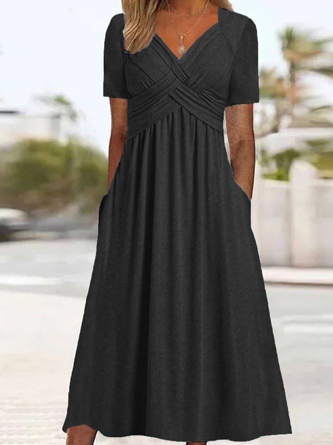 Drune | Crossover-Midikleid für stilvolle Ausstrahlung