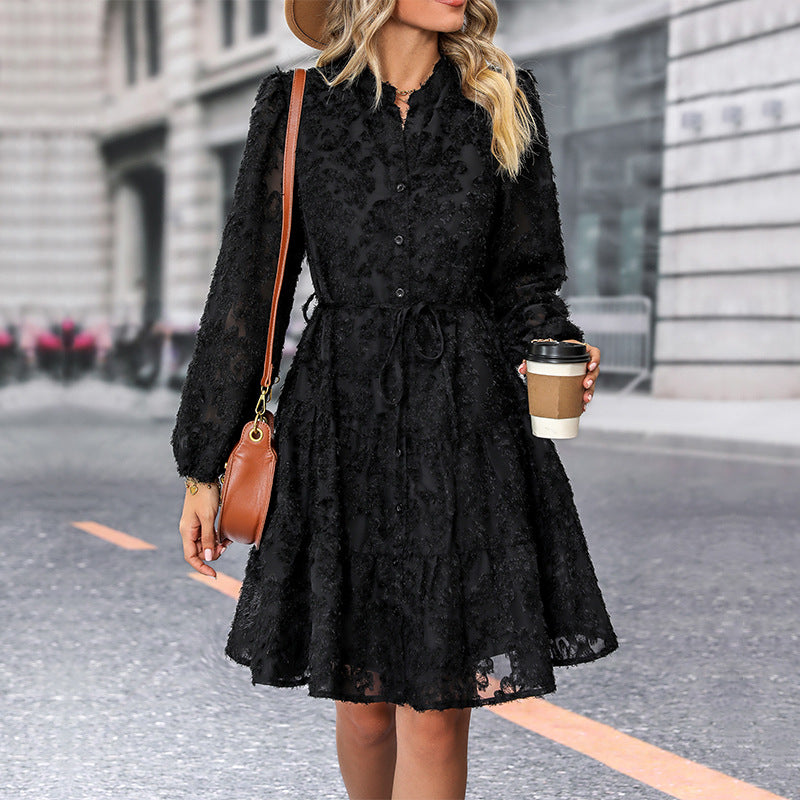 Damen Blusenkleid mit hochgeschlossener Leiste und verspieltem Design Drune