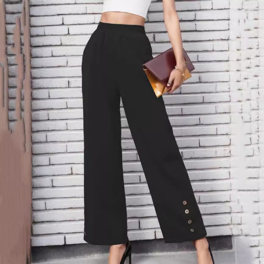 Damen Weite Culotte mit modischen Knopfdetails Drune