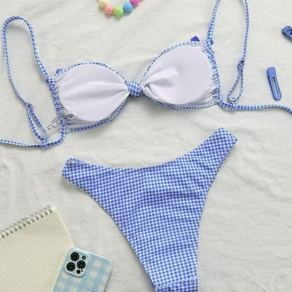 Damen Bikini-Set mit Rüschendetails und verstellbaren Trägern Drune