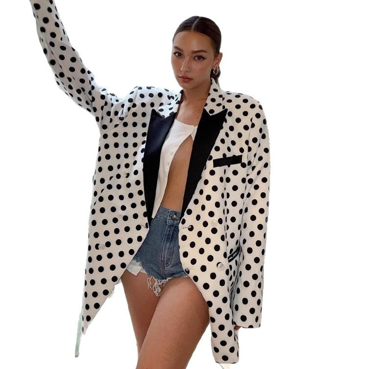 Damen Oversized Blazer mit Punkten Drune