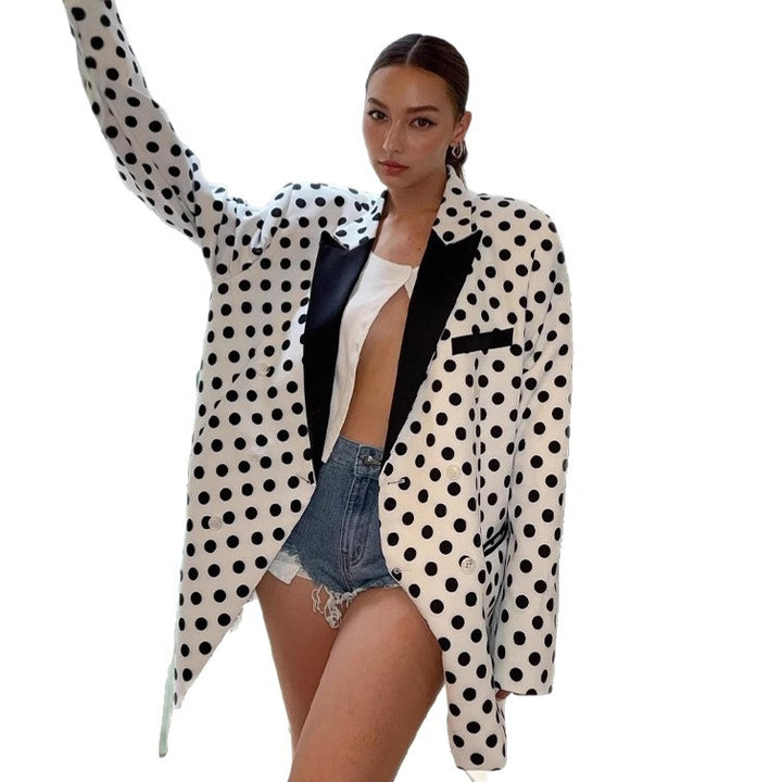 Damen Oversized Blazer mit Punkten Drune