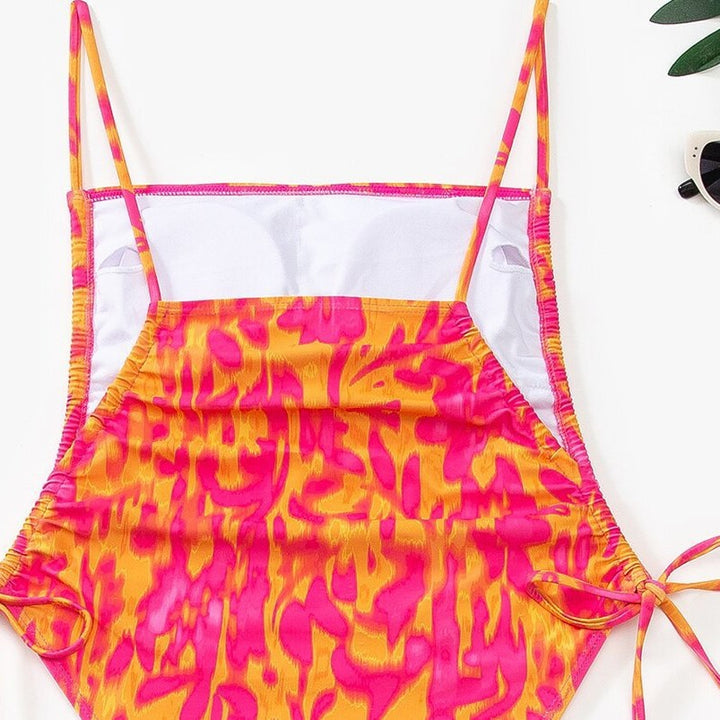 Damen Schwimmanzug mit kreativem floralen Muster und verstellbaren Trägern Drune