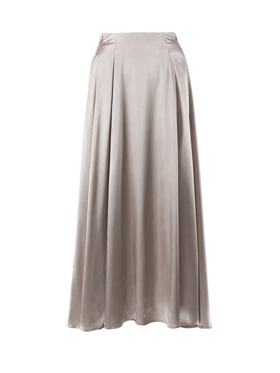 Damen Eleganter Maxirock aus fließendem Satin Drune