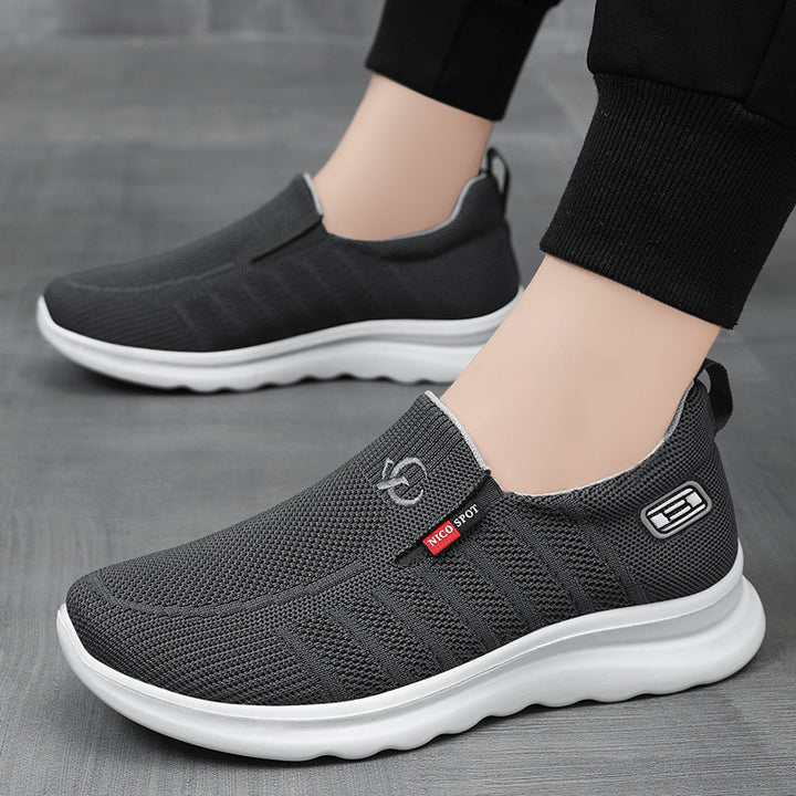 Herren nan atmungsaktiver Slip-On Strick-Freizeitschuh mit elastischem Einstieg, gepolsterter Komfortsohle und rutschfester Wellenlaufsohle Drune