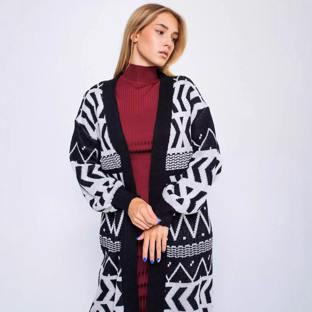Damen Strickjacke mit kreativem Muster und lässigem Schnitt Drune