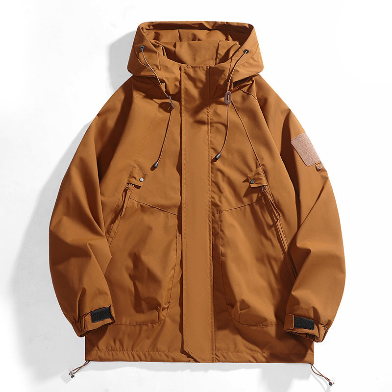 Damen wasserdichte Outdoor-Jacke mit verstellbarer Kapuze und atmungsaktiven Einsätzen Drune