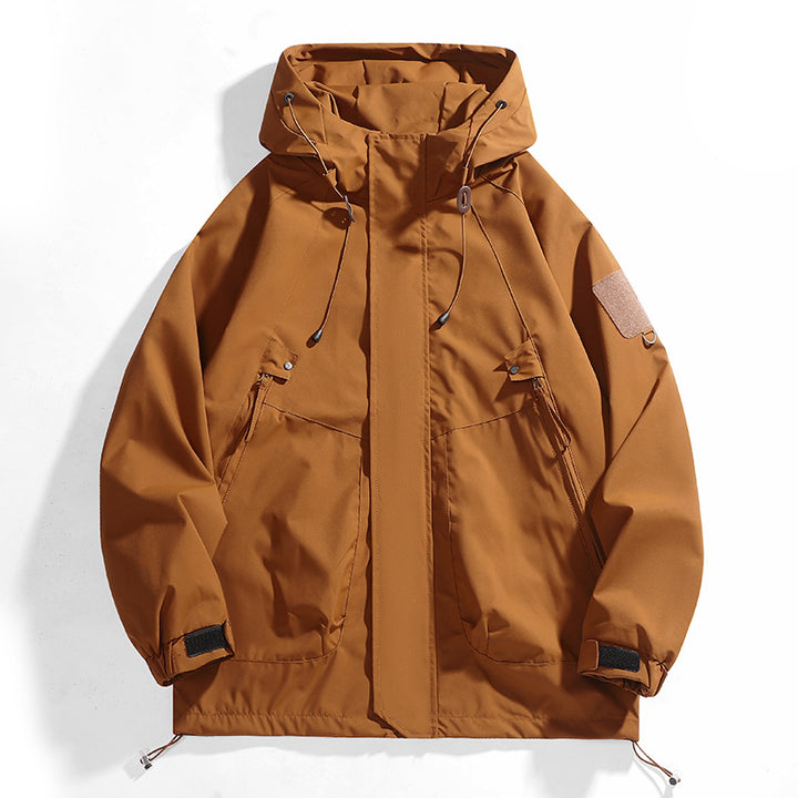 Damen wasserdichte Outdoor-Jacke mit verstellbarer Kapuze und atmungsaktiven Einsätzen Drune