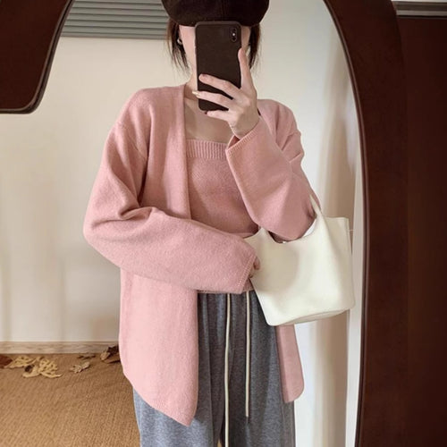 Damen lässiger Strickcardigan mit offenen Ärmeln und bequemer Passform Drune