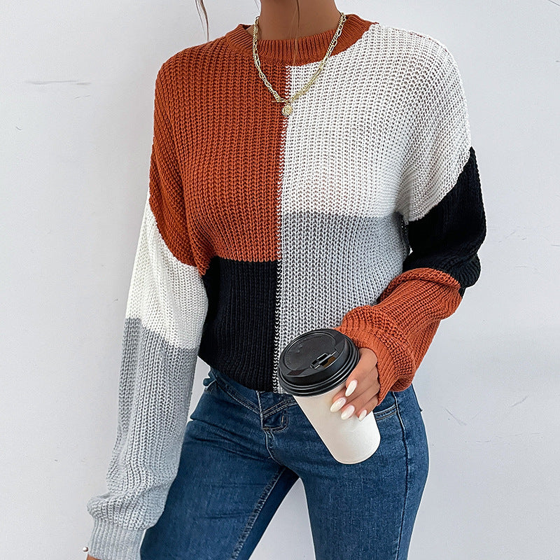 Damen lässiger Pullover im modernen Blockstreifen-Design Drune