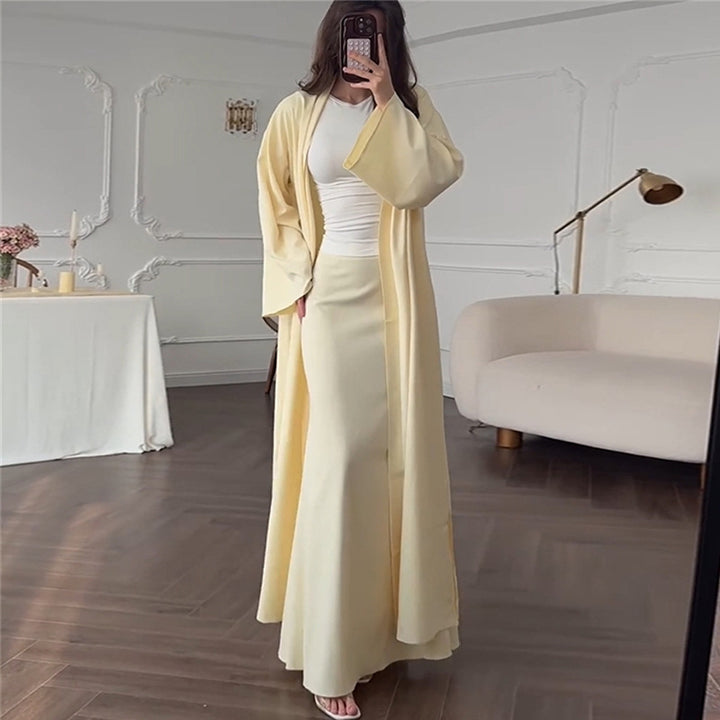 Damen eleganter Langmantel mit weich fließender Silhouette Drune