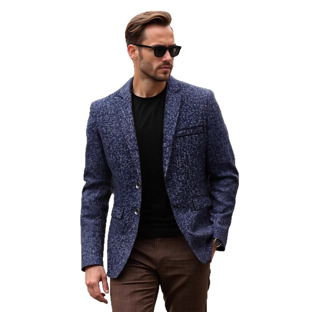 Herren eleganter strukturierten Blazer mit modernem Gewebe und stilvollen Details Drune
