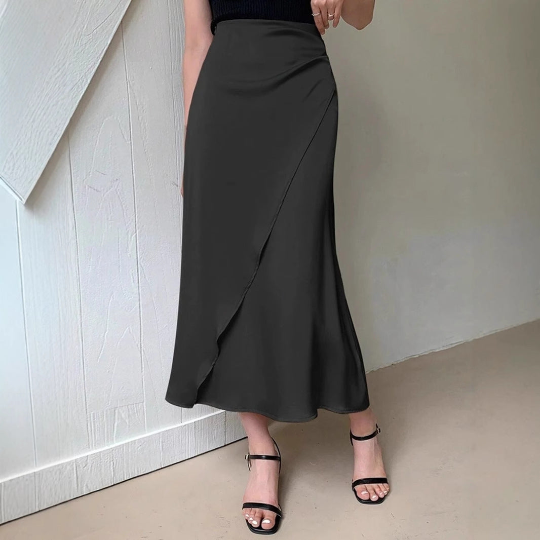 Damen Wickelrock mit fließendem Schnitt und eleganter Drapierung Drune