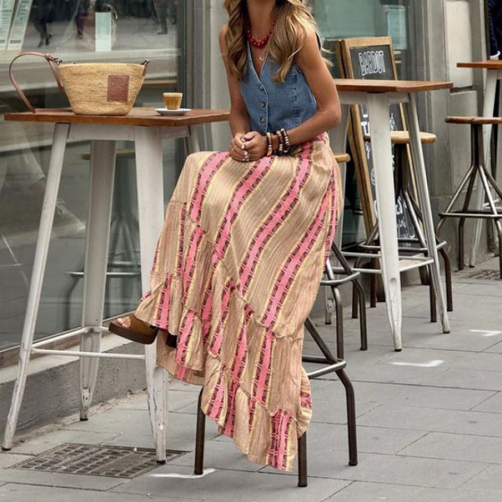 Damen Maxikleid mit fröhlichem Muster Drune