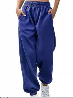 Damen nan relaxed Highwaist-Jogginghose mit elastischem Bund, Kordelzug und gerippten Saumbündchen Drune