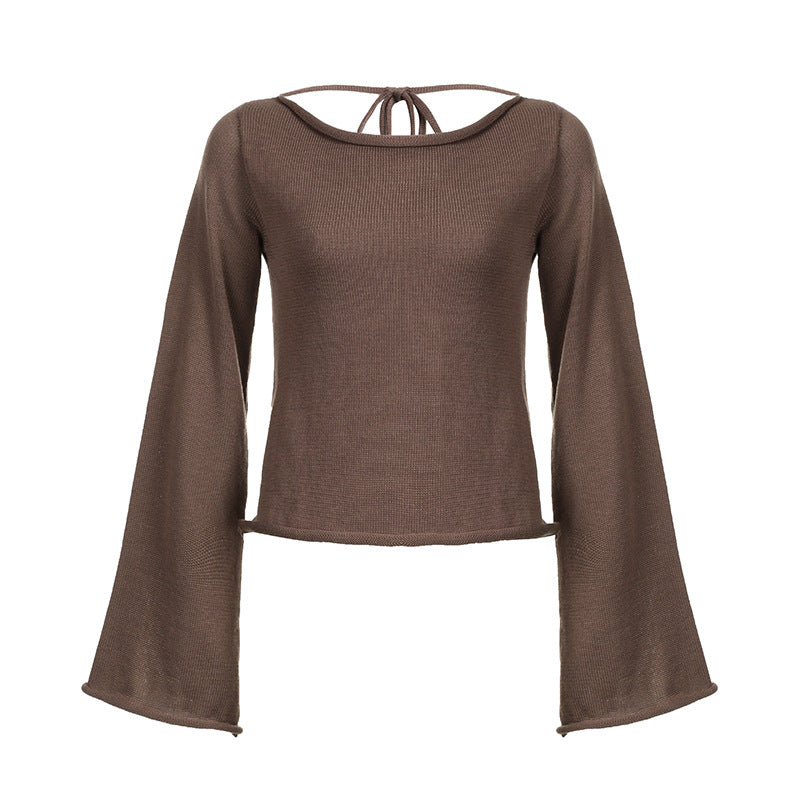 Drune | Knitted sweater with bell sleeves and lace