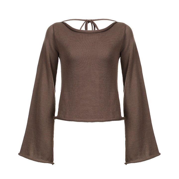 Drune | Knitted sweater with bell sleeves and lace