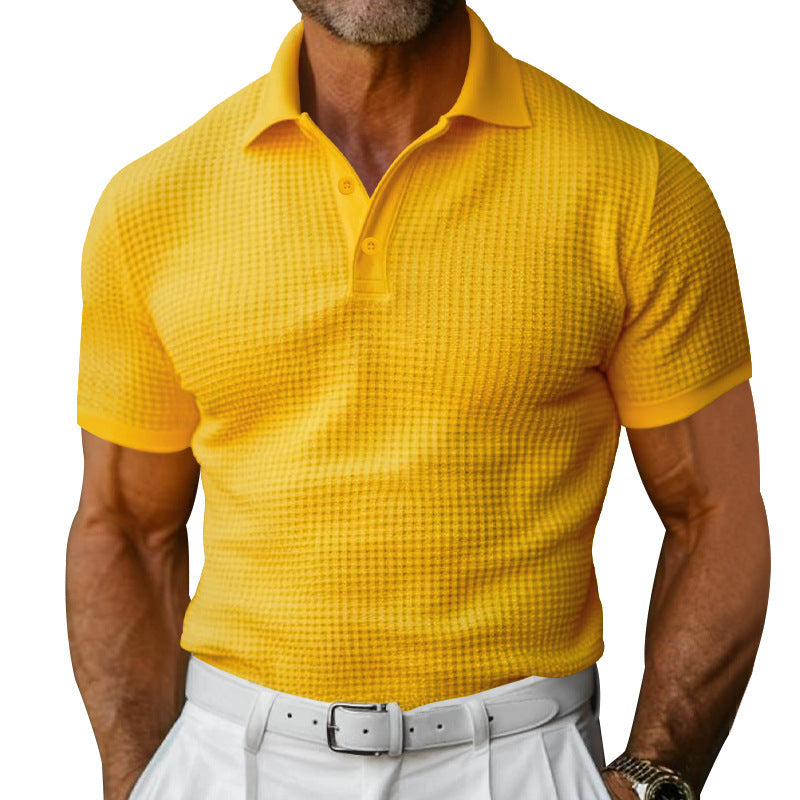 Herren nan strukturiertes Poloshirt mit Waffelpiqué und tailliertem Schnitt Drune