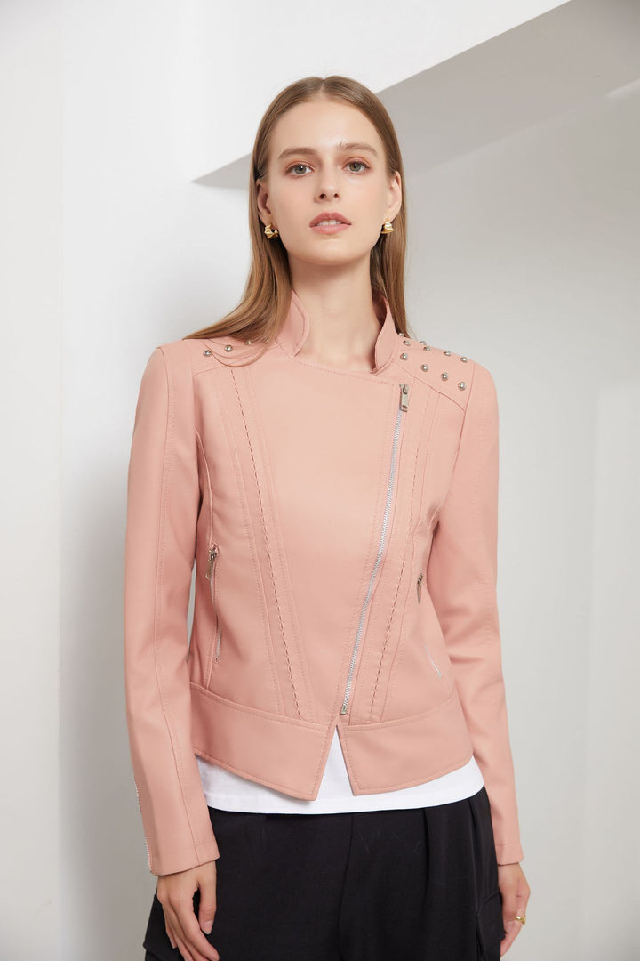 Drune | PU-Leder Motorradjacke - Modern Edge - Leichtes Design - Herbst- & Frühlings-Essential