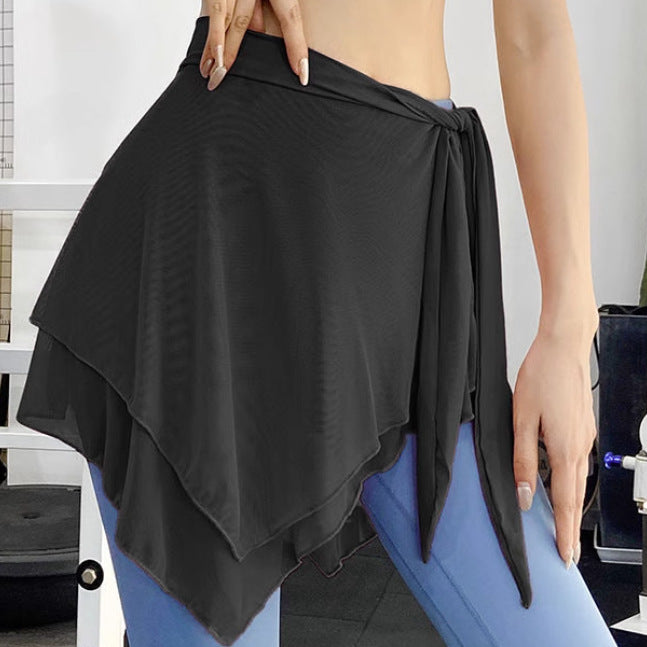 Damen lässiger Wickelrock mit asymmetrischem Saum und Gürtel Drune