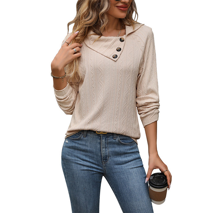 Damen eleganter Pullover mit stylischem Knopf-Detail Drune