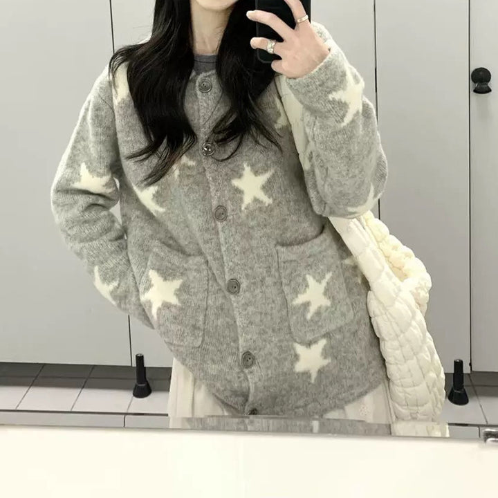 Damen Strickjacke mit Sternenmuster und praktischen Taschen Drune