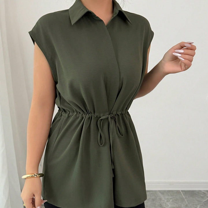 Damen lässige Bluse mit tailliertem Schnitt Drune