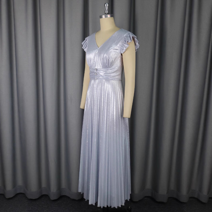 Damen Elegantes Plisseekleid mit funkelnden Details Drune