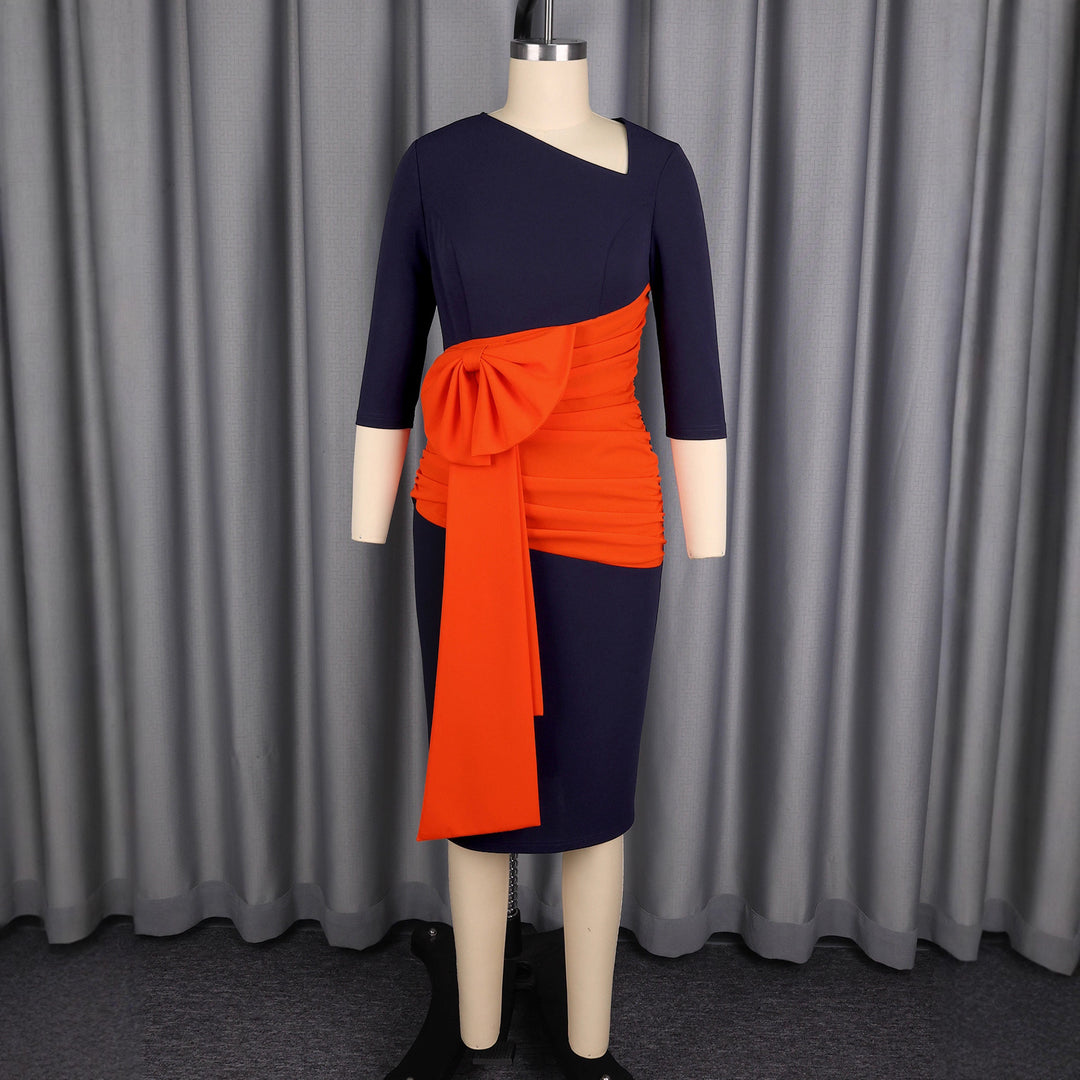 Damen Effortlessly Chic Kleid mit asymmetrischem Design und voluminösem Rüschenelement Drune