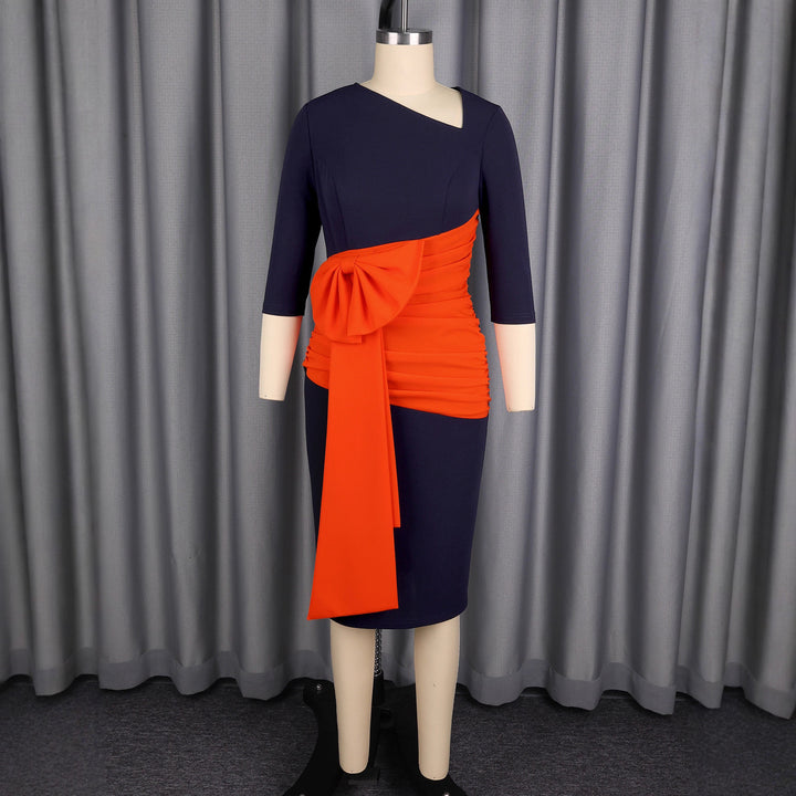 Damen Effortlessly Chic Kleid mit asymmetrischem Design und voluminösem Rüschenelement Drune