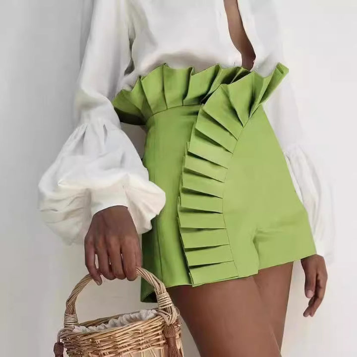 Damen Rüschenshorts mit asymmetrischem Schnitt Drune