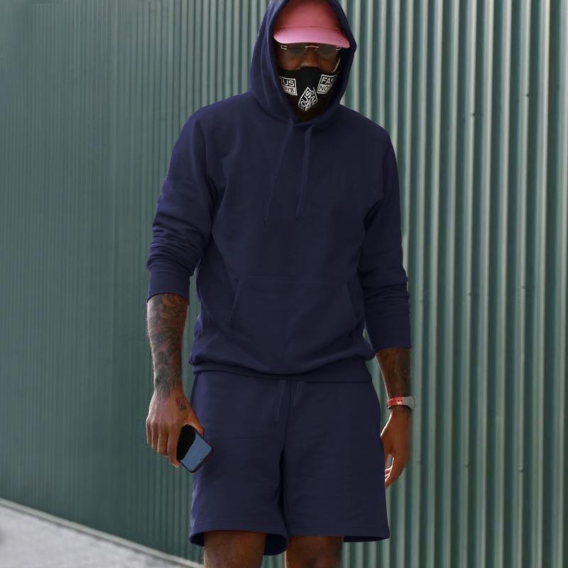 Herren sportliches Hoodie- und Shorts-Set aus hochwertigem Sweatmaterial Drune