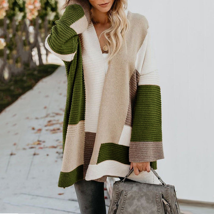Damen lässiger Strickmantel mit asymmetrischem Schnitt Drune