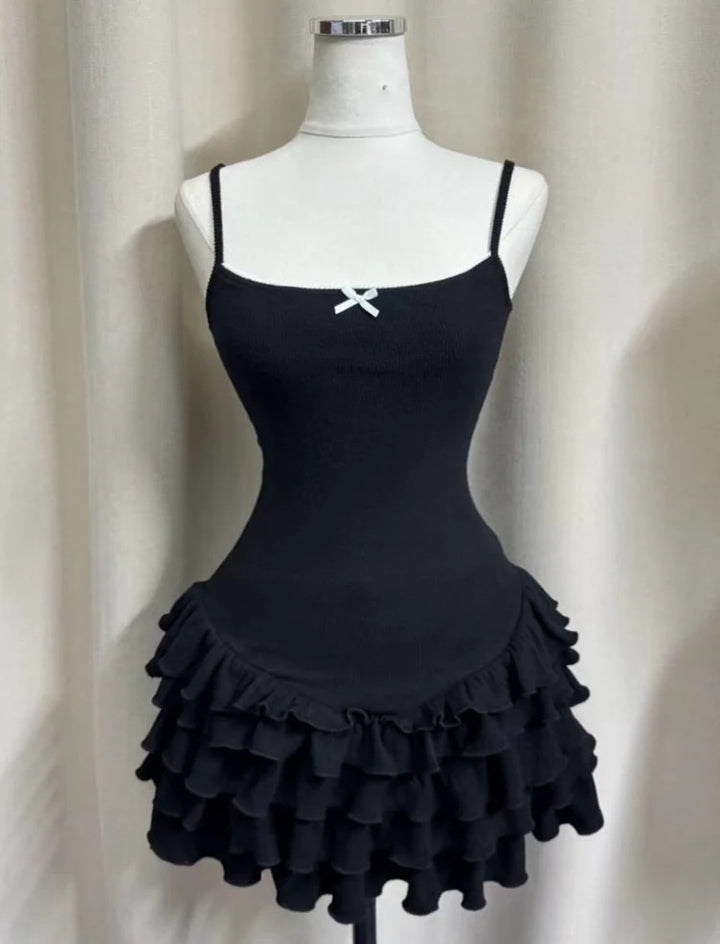 Damen Figurbetontes Rüschens Kleid Drune