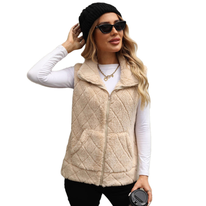 Damen Kuschelige Fleece-Weste mit Kapuze Drune
