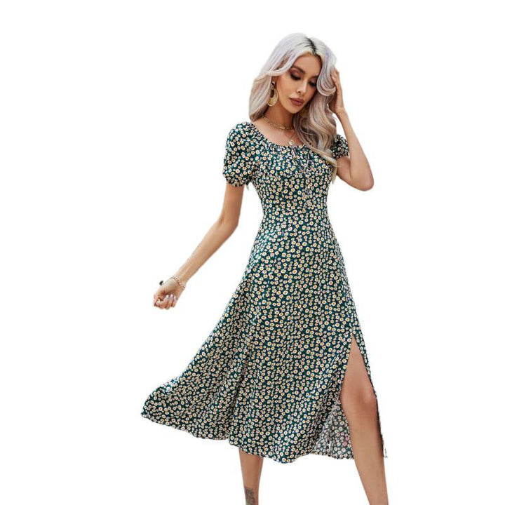 Damen Maxikleid mit floralem Design und schwingendem Saum Drune 1777047927
