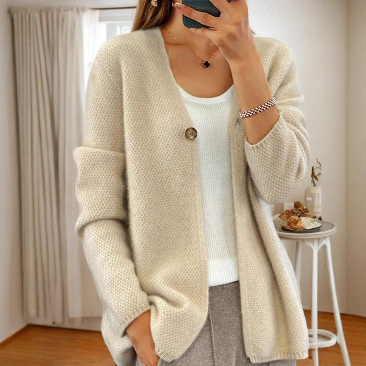 Damen Strickjacke mit feiner Struktur und Knopfleiste Drune